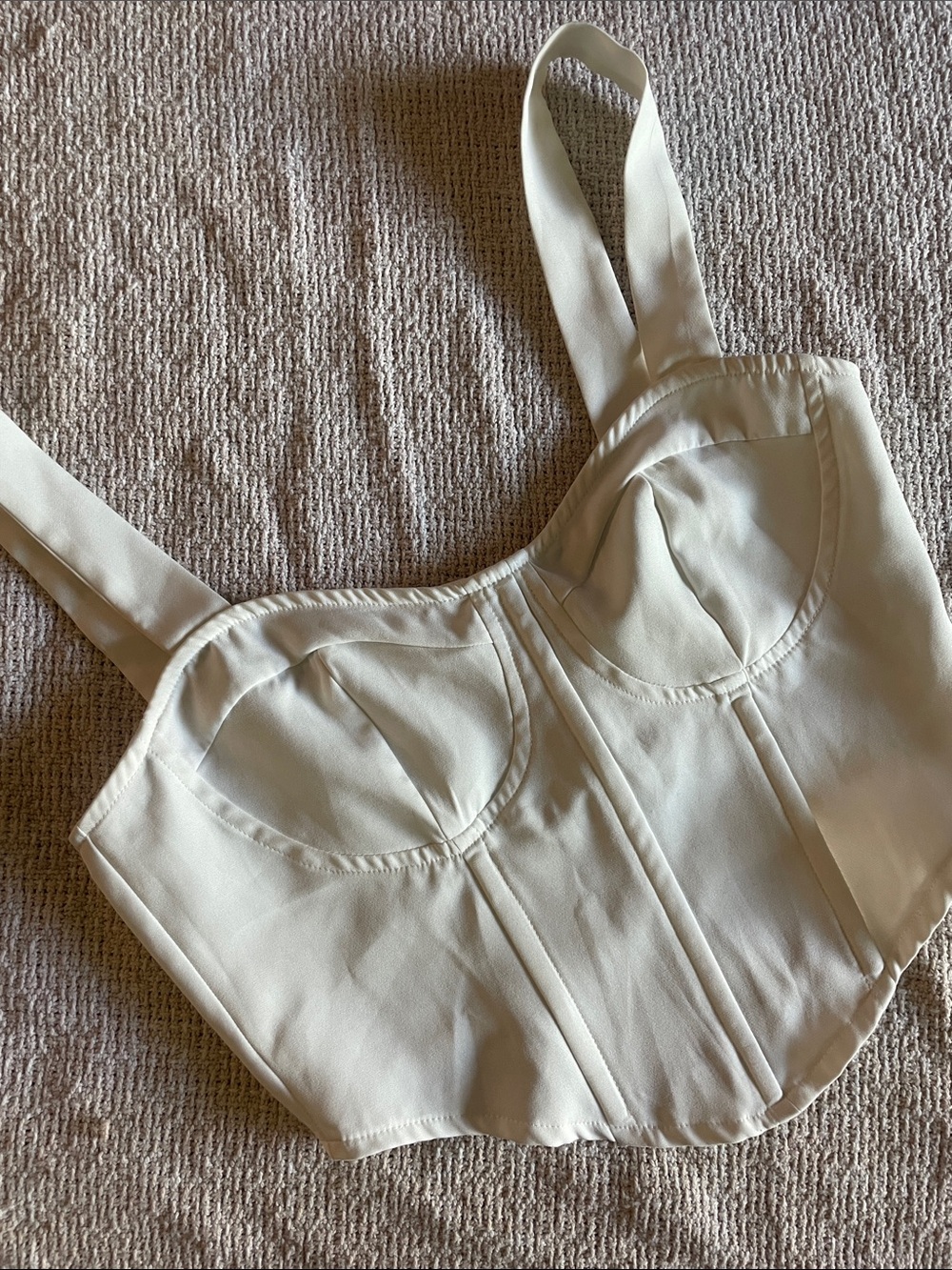 PrettyLittleThing White Structured Corset Top